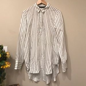 Black & white striped Zara shirt.