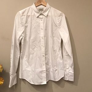 J. Crew white stretch perfect button down