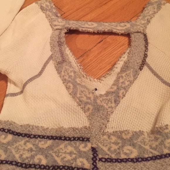 Free people vintage thermal white/cream/gray Knit - Picture 4 of 7