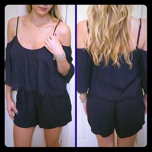NWT Navy Shoulder Romper