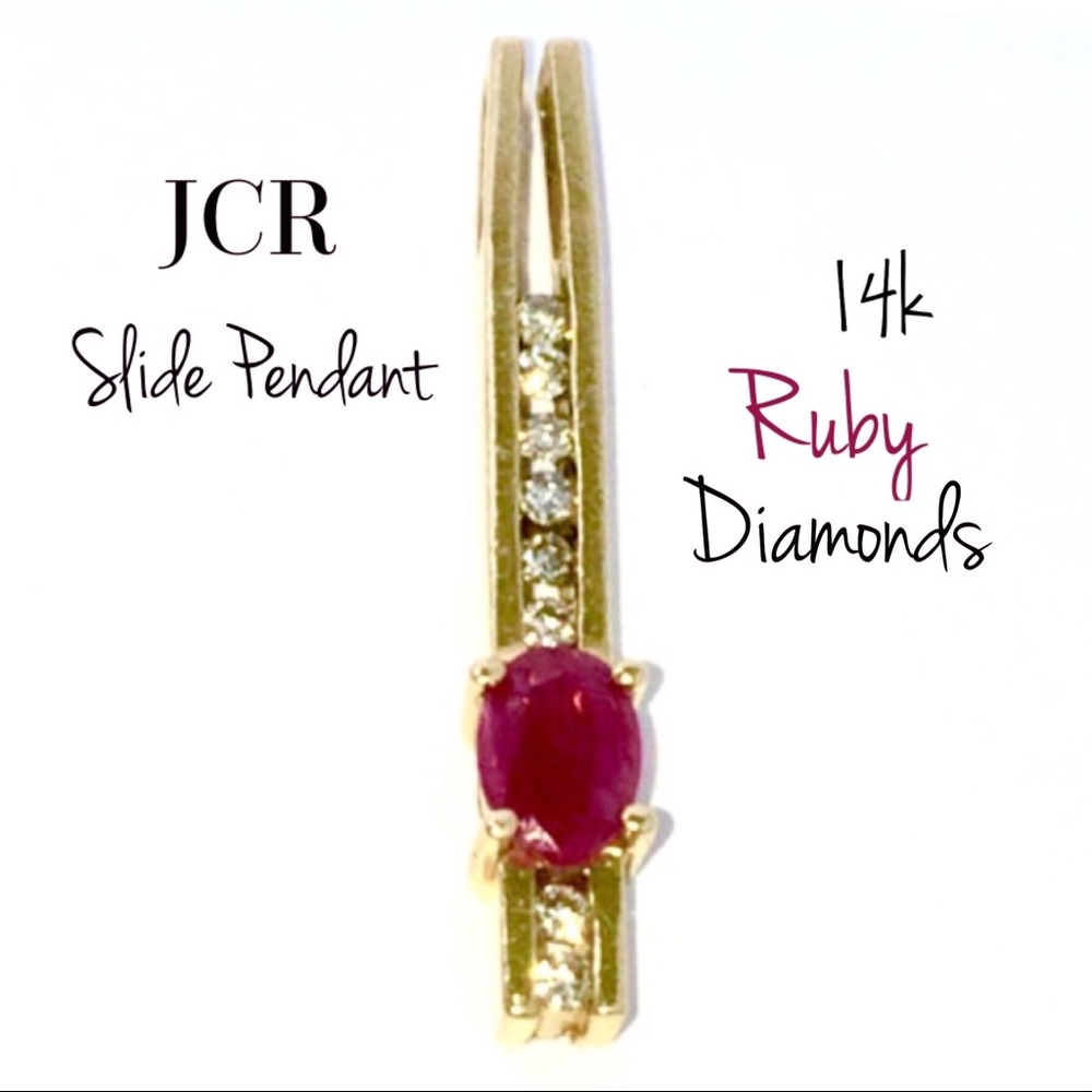 HOLD 14k Ruby Diamond Slide Pendant {JCR}