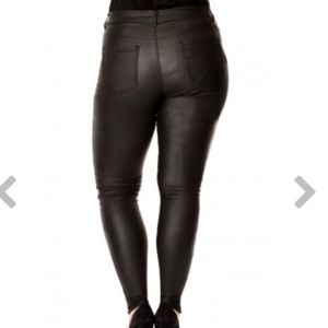 plus size wet look jeans