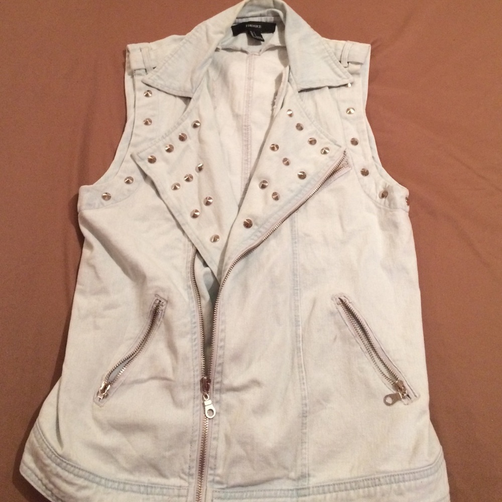 Studded Jean Vest