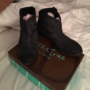 Leather booties...blue black