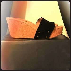 Splendid Greenville cork wedge platform 8 Black