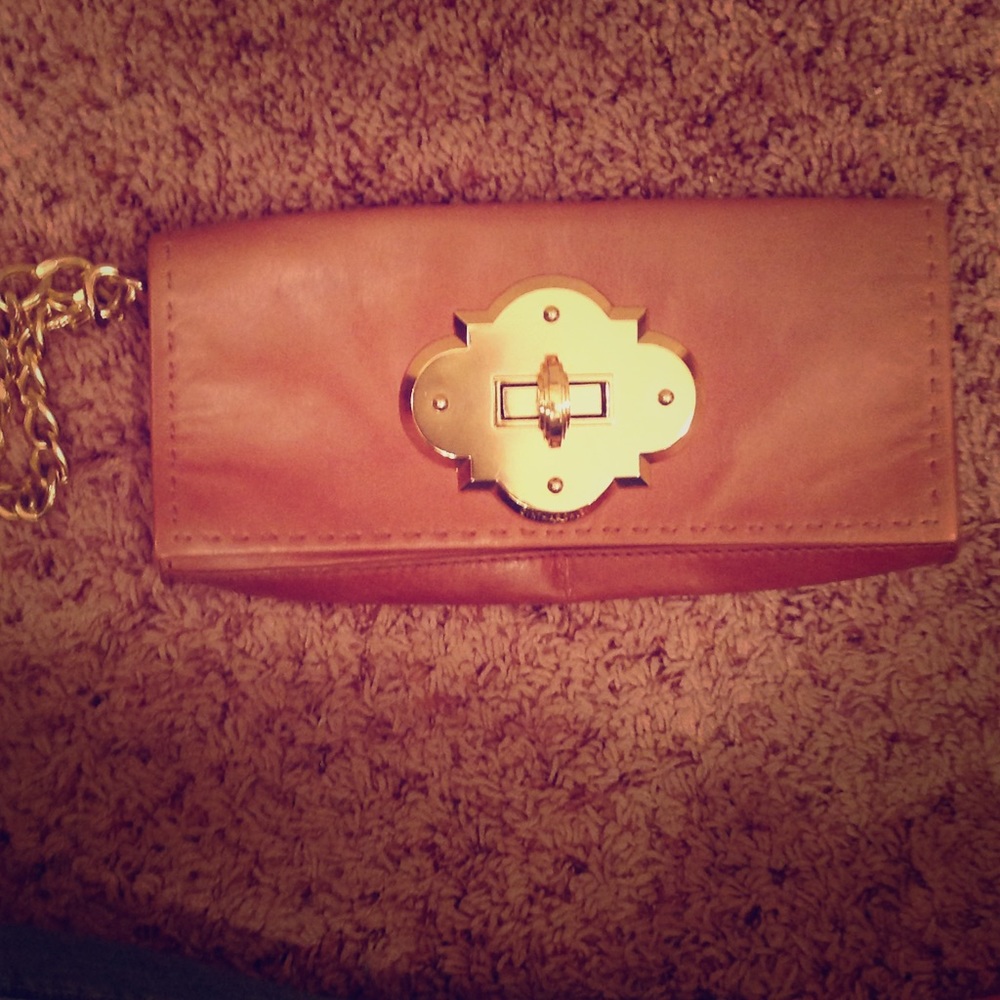 Brown Leather Clutch