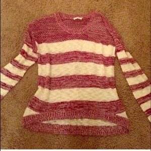 Maroon and cream sweater