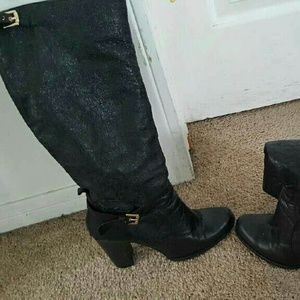 Black knee high boots