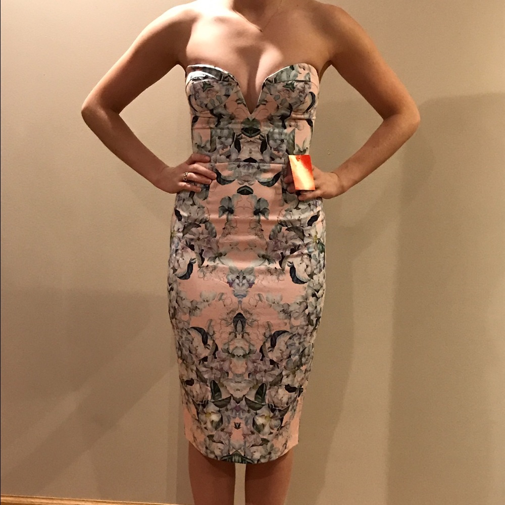 ASOS Floral bodycon dress with tags