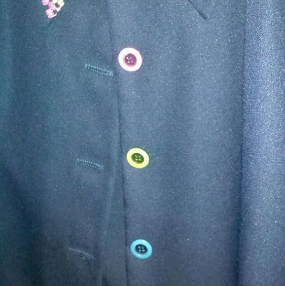 Blazer Navy Blue Multi-Color by Miranda K - Picture 3 of 4