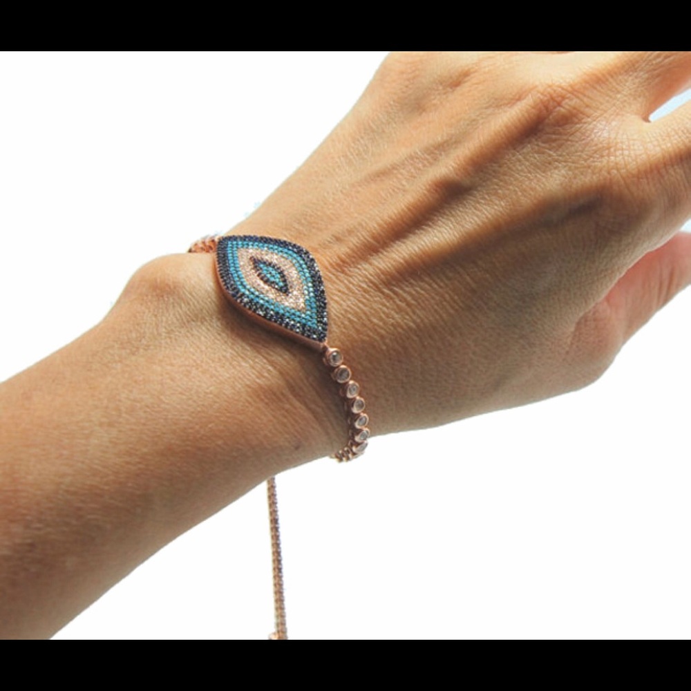 Evil eye rose gold bracket