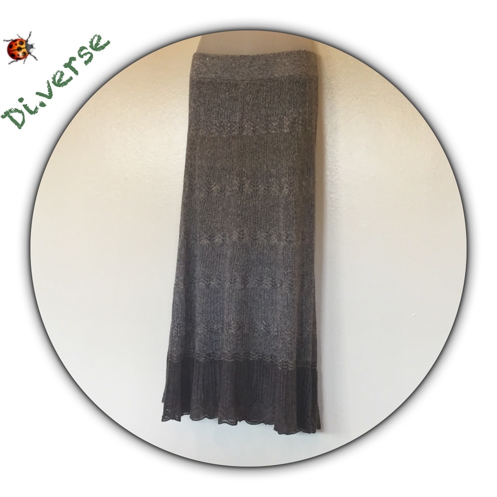Nic & Zoe sage green knit boot skirt sz S