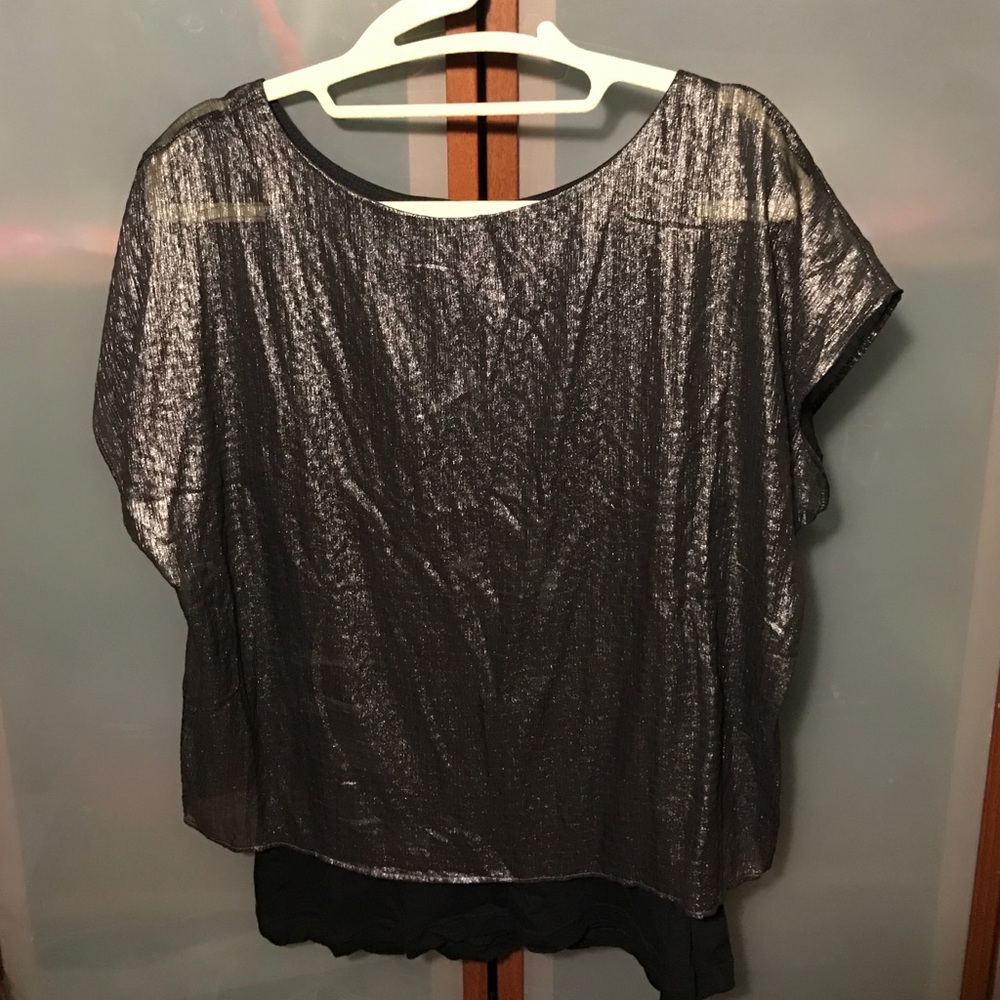 New w tag! Sheer glittery black top in XS