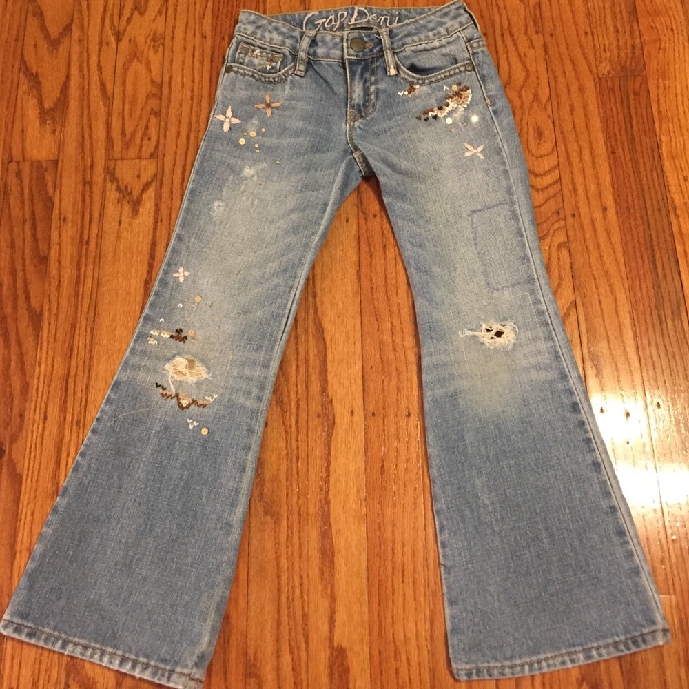 👖GAP A BOHO LOOK 👀 Girls Blue Jeans. Size 5