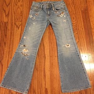 👖GAP A BOHO LOOK 👀 Girls Blue Jeans. Size 5