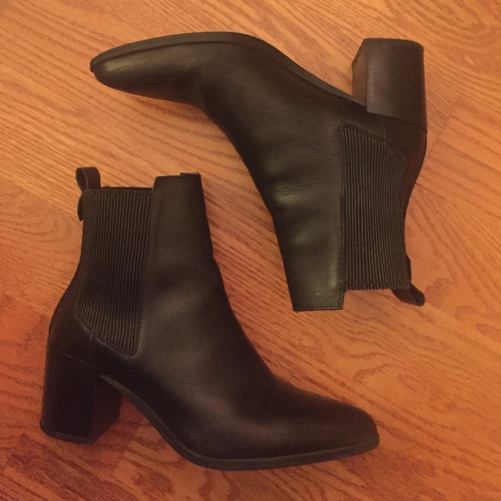 Zara | Black Leather Ankle Boot