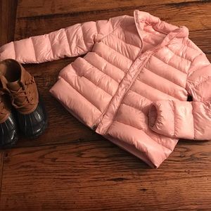 6/6x pink duck down puffer jacket