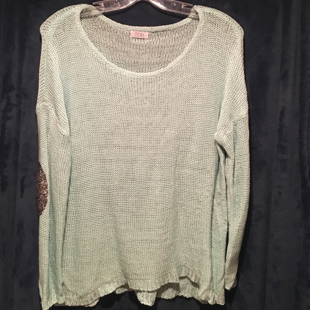 Knit Sweater with Sequin Elbows