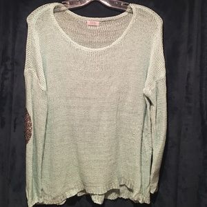 Knit Sweater with Sequin Elbows