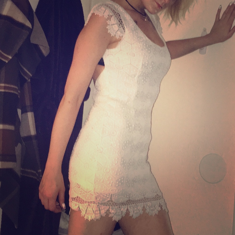 Sexy small crochet dress with open back