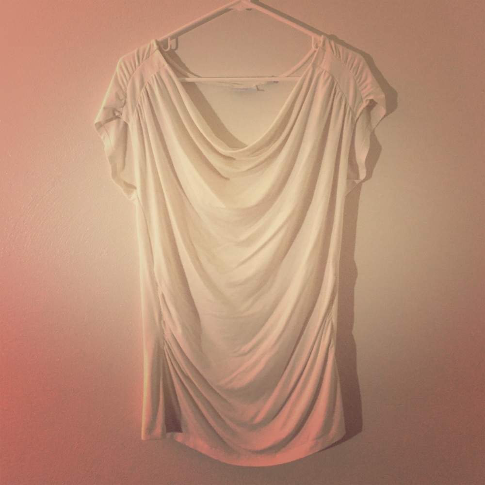 NY&C draped light cream blouse, md