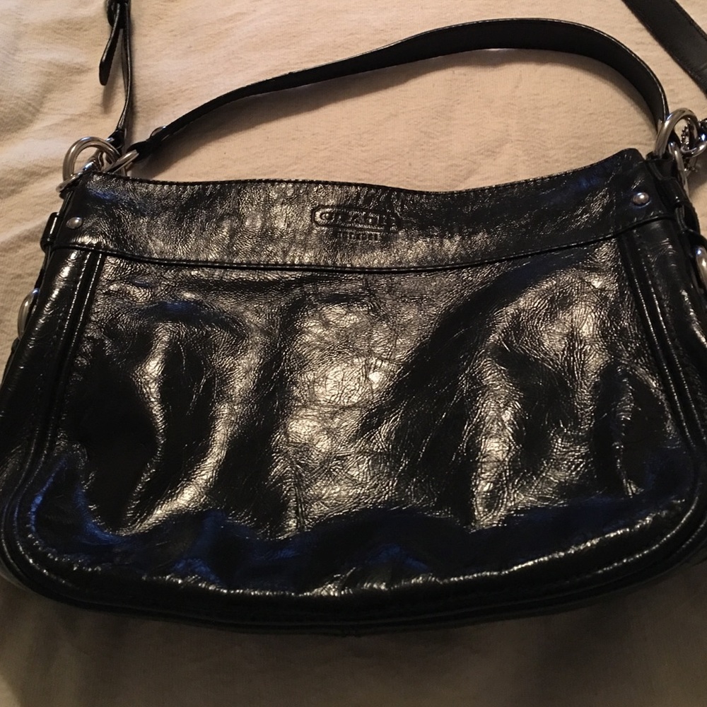 Black Patent Coach handbag