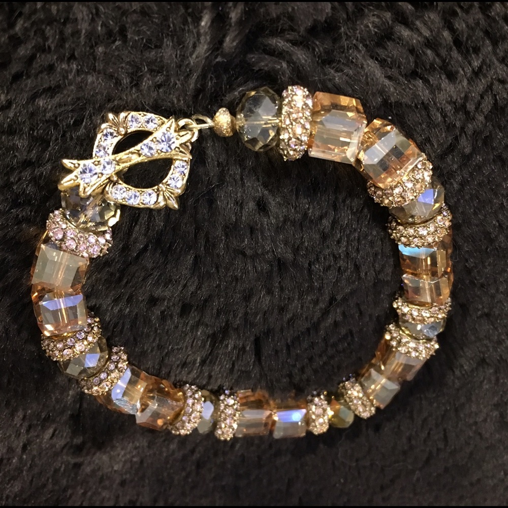 Gold Faceted Cubic and Crystal Encrusted Beads