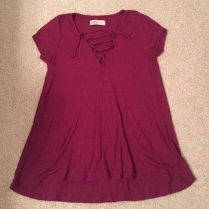 Hollister lace up tee