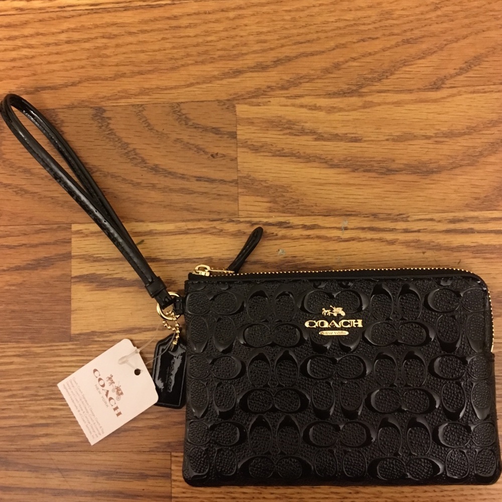 NWT Coach Black Wristlet