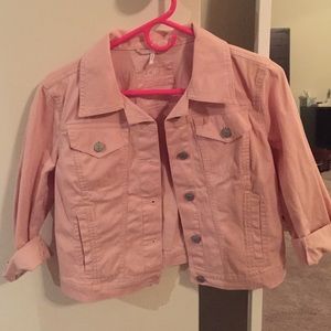 Pale pink denim jacket