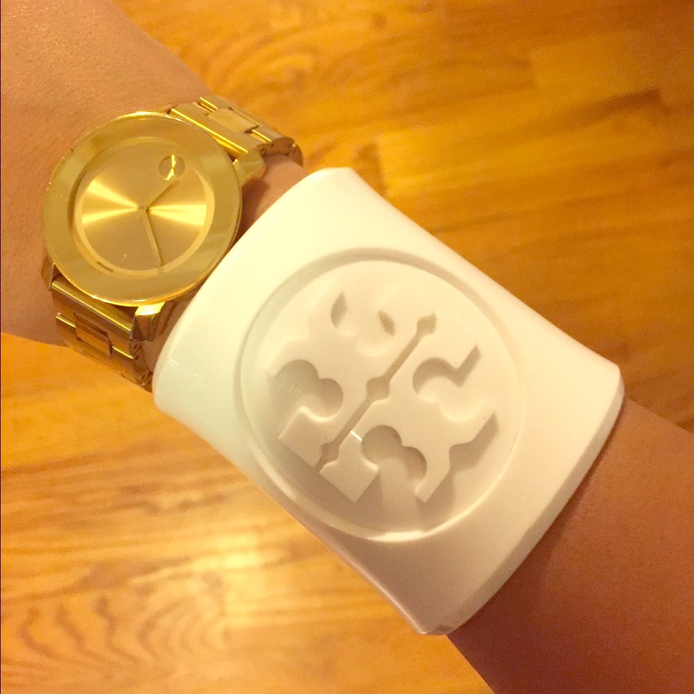 Tory Burch White Resin Cuff