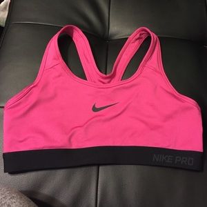 PINK NIKE PRO SPORTS BRA