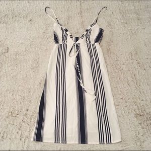 Navy blue & white striped cover up