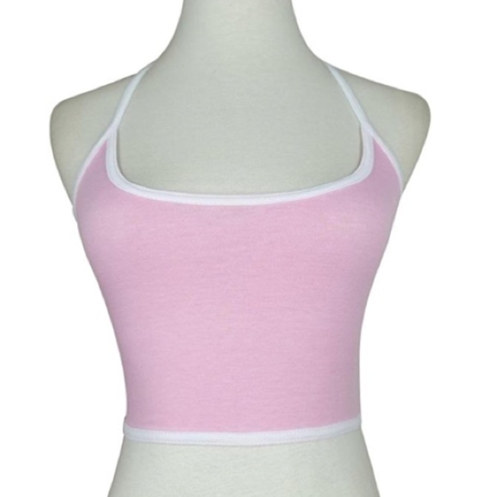 Pink Crop Top Tank Top - Picture 3 of 4