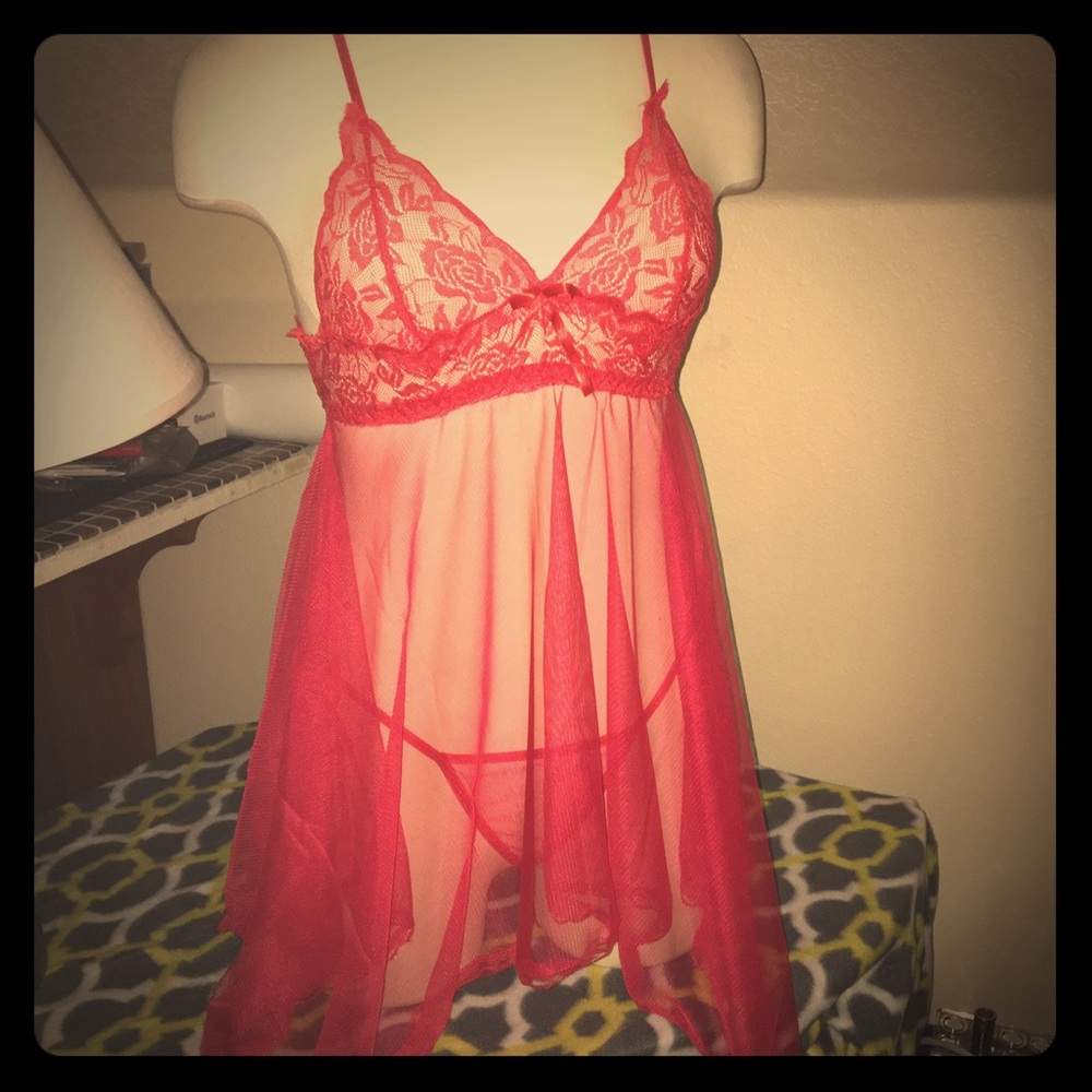 Red Lace Baby Doll
