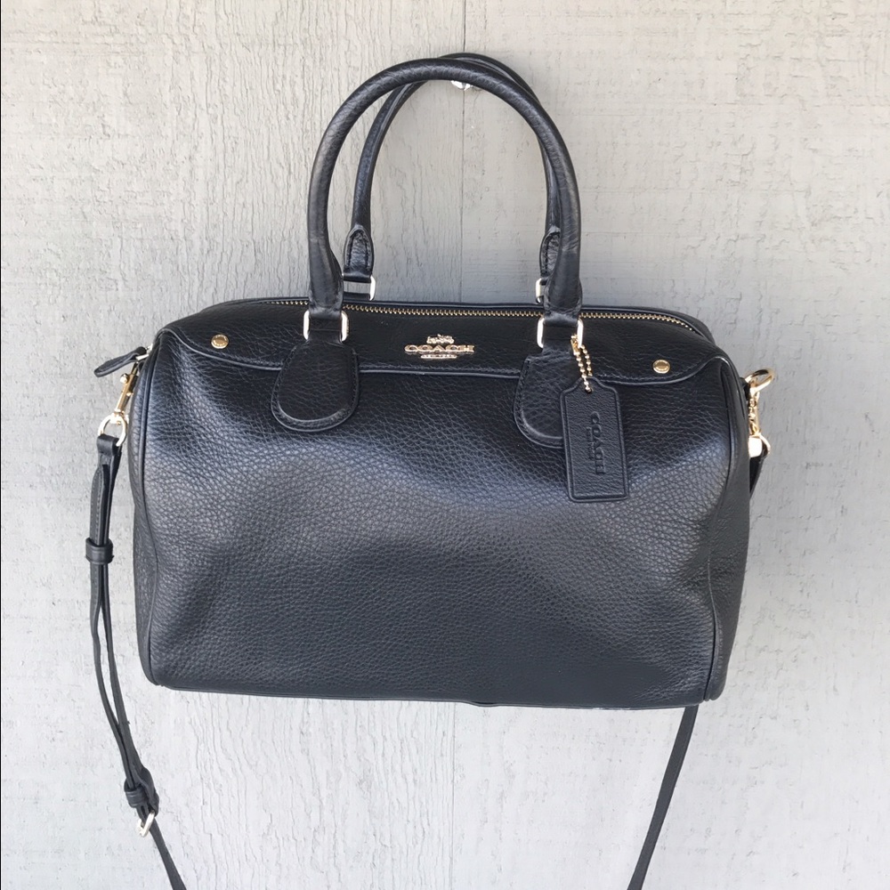 Coach black leather crossbody Bennett satchel