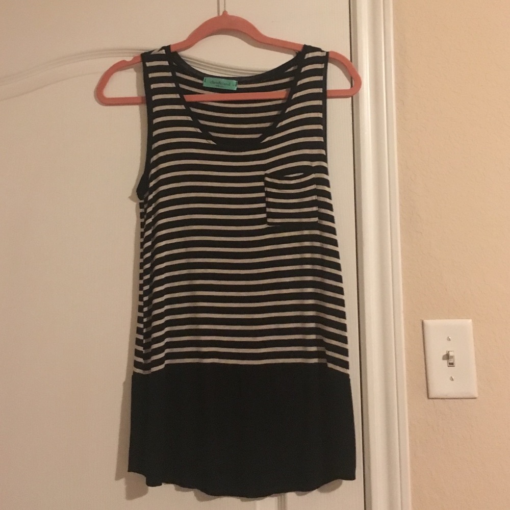 Tan and black striped tank top
