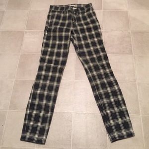 Black checkered skinny jeans