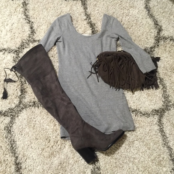 Forever 21 Dresses & Skirts - Gray Mini Dress with Three Quarter Sleeves