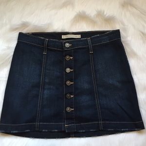 Button Front Jean Skirt