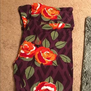 NWT OS Lularoe Purple Floral leggings