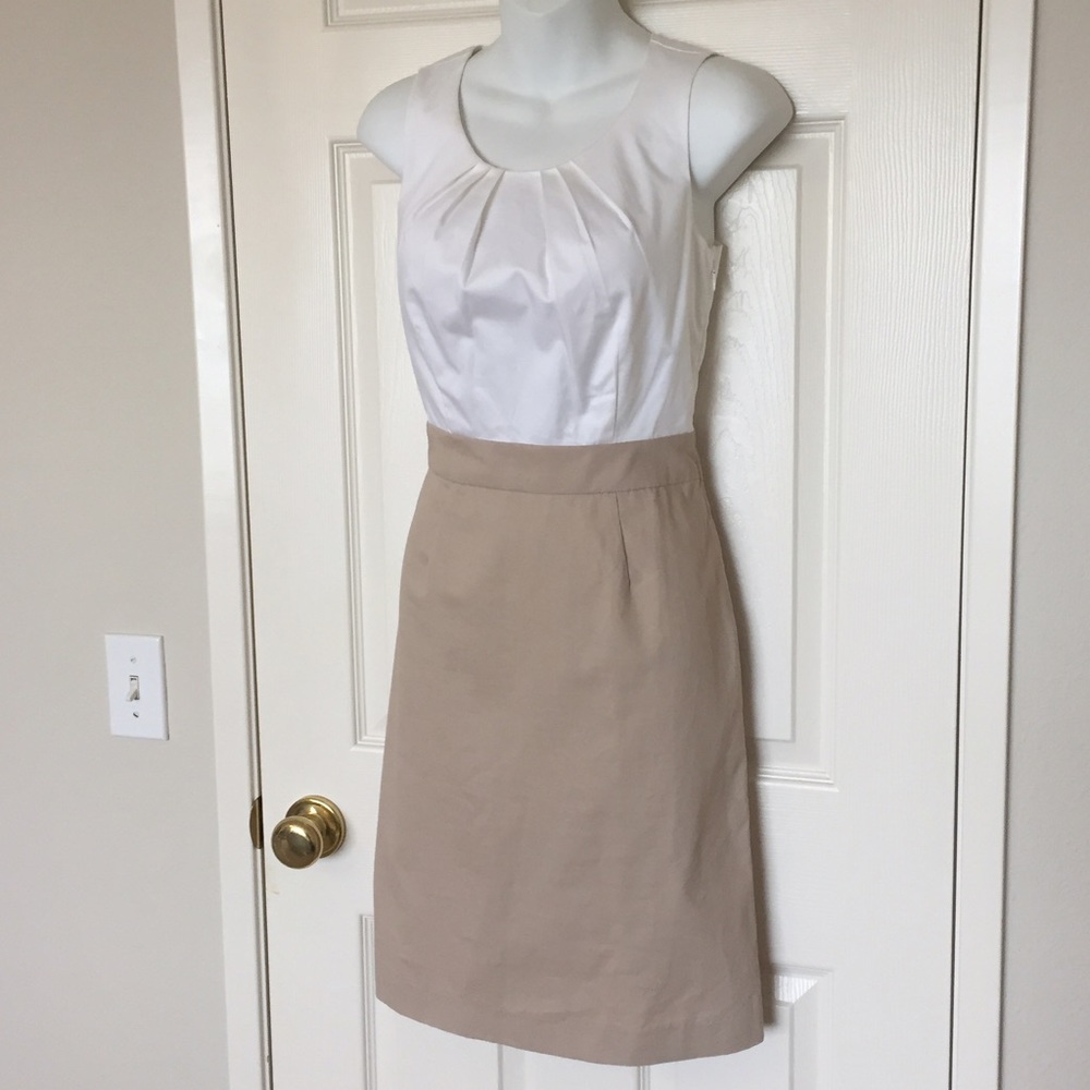 Banana Republic white and tan sheath dress NWT