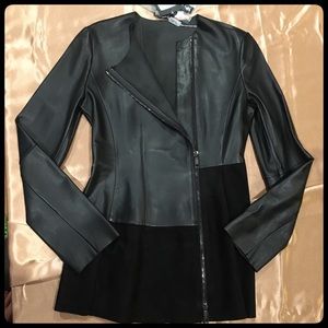 Sportmax Black Leather & Suede Jacket