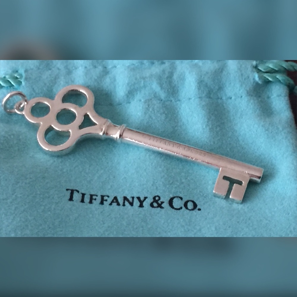 Authentic Tiffany Crown Key Pendant 925 Large 2.5"