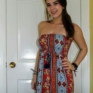 Vibrant Strapless Maxi