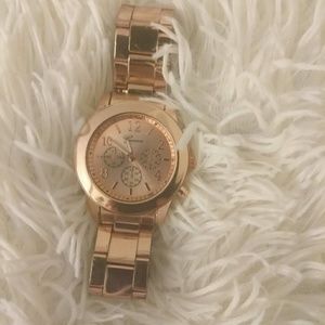 Rose gold Geneva watch
