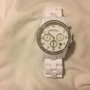 Marc Jacobs Oversized Ceramic white Watch Cubic