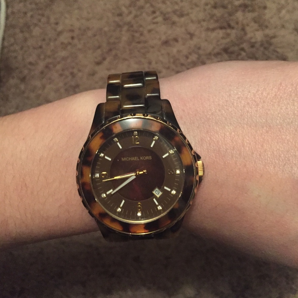 Authentic Michael Kors tortoise shell watch
