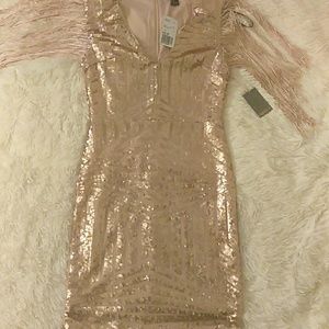 Rose Gold Forever 21 bodycon dress