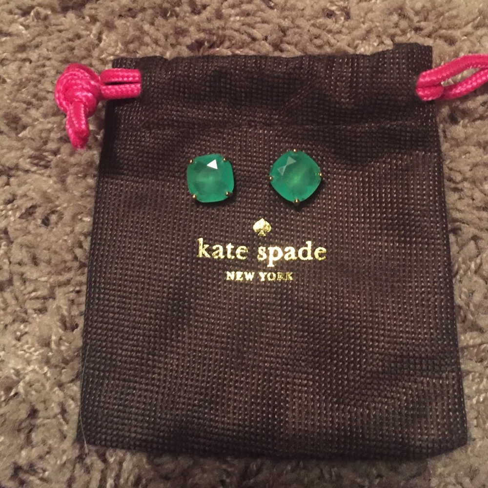 Kate Spade earring. Light green. Larger stud size.